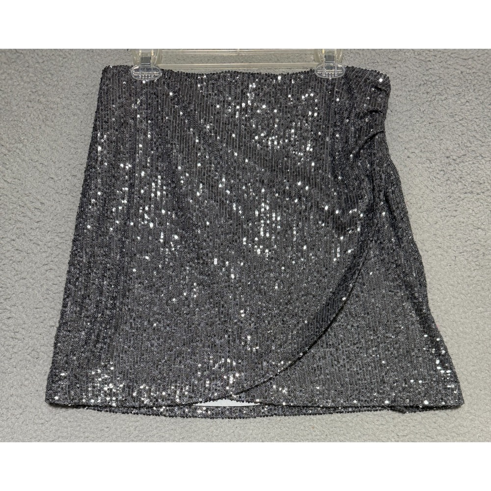 NEW Loft Womens Mini Skirt Sequin Grey Size 10 Skirt With Back Zip
